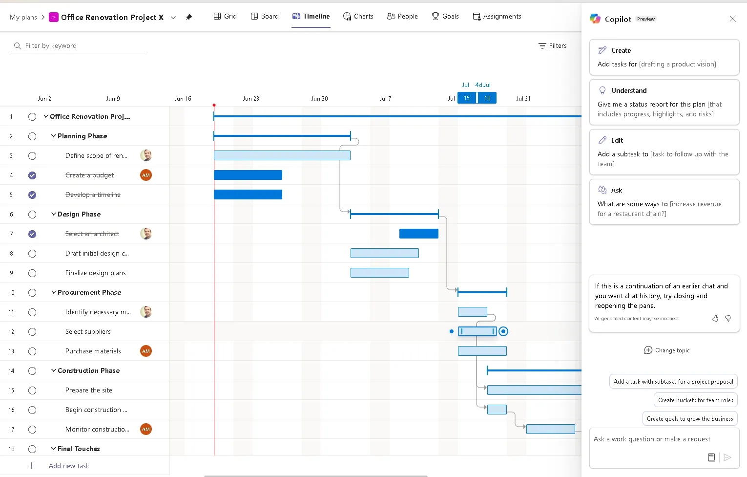 Andra verktyg i Microsoft Project