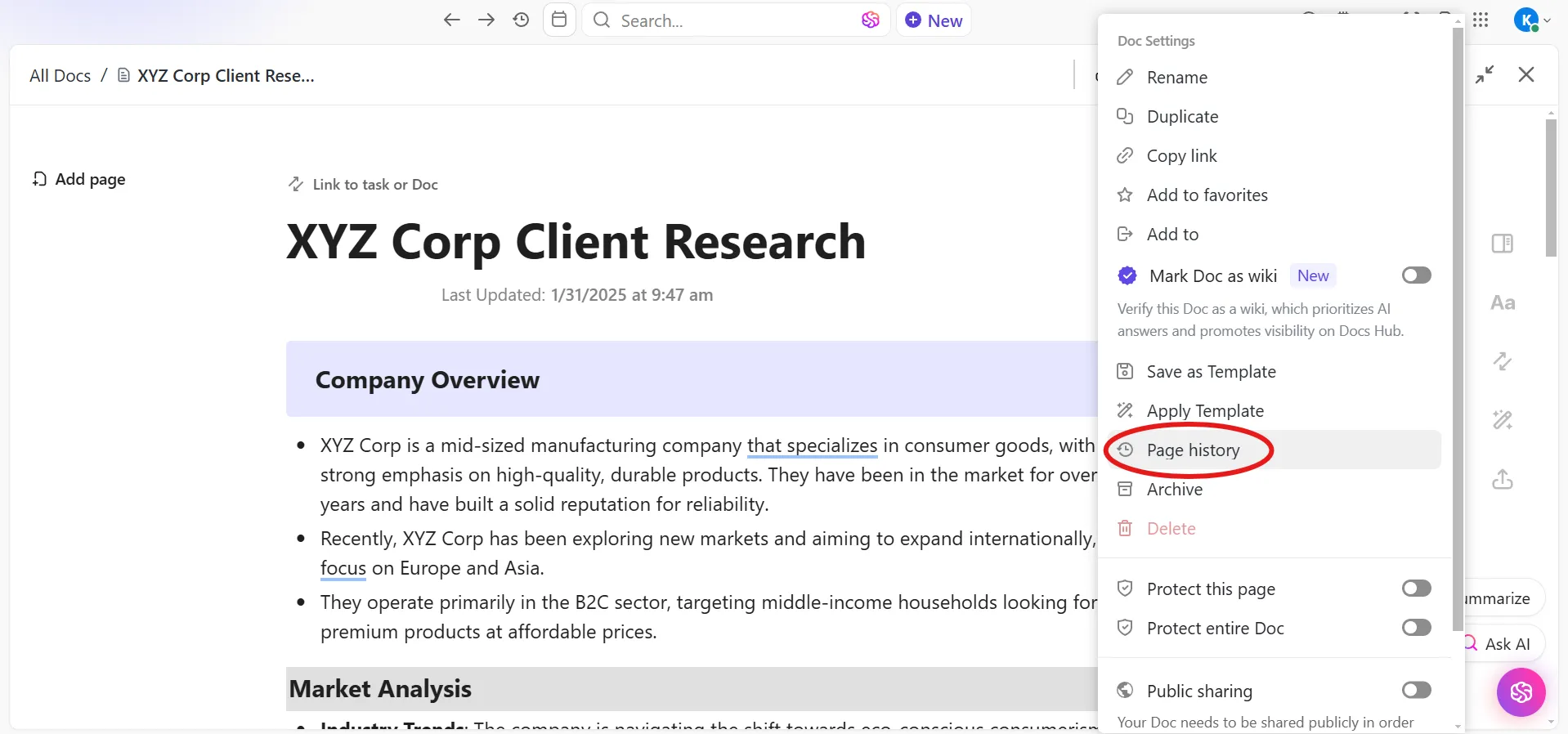 Klik tombol elipsis di sudut kanan atas dokumen Anda: cara melihat riwayat edit di google docs