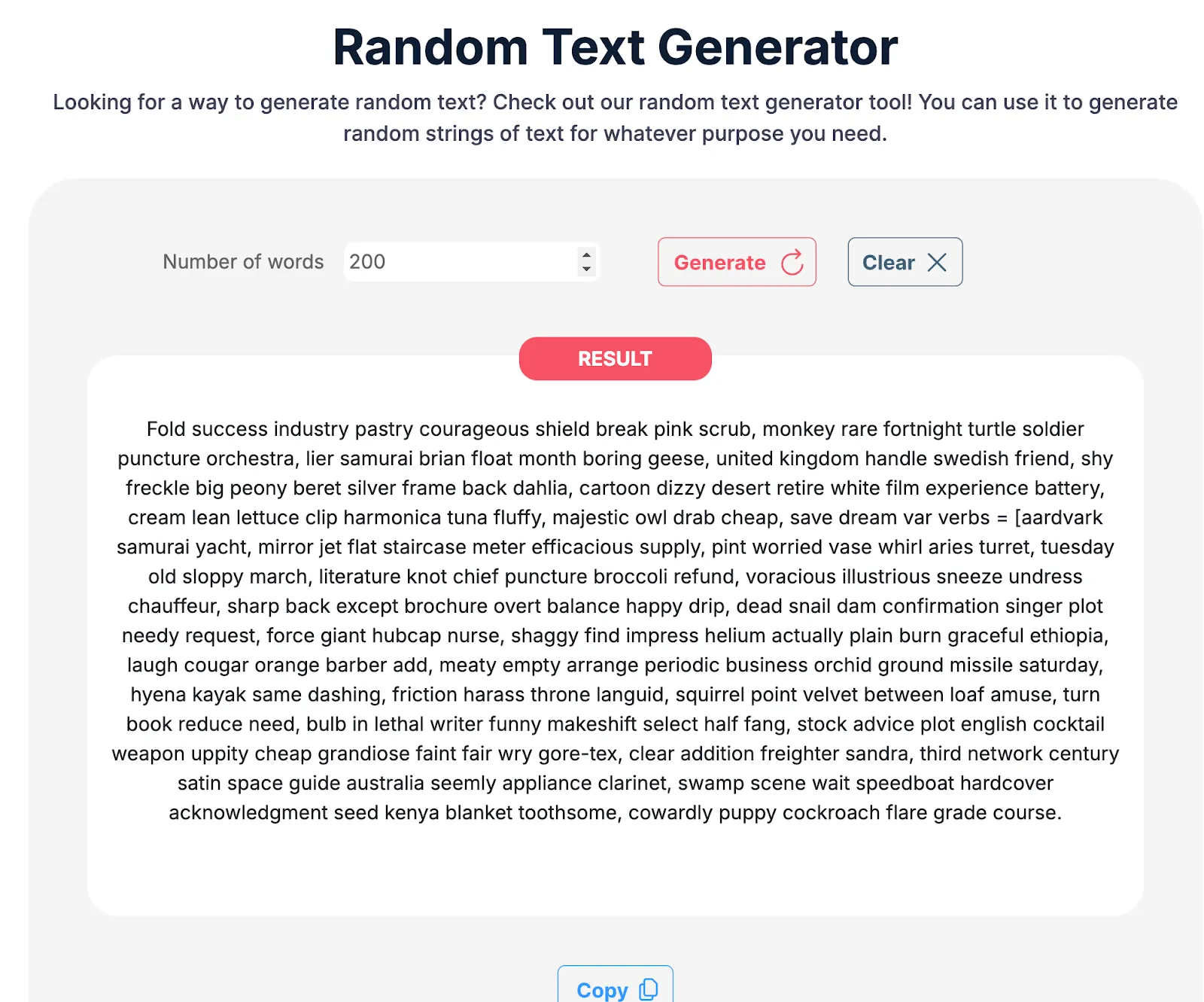 Random.Onl: generatore di testo casuale