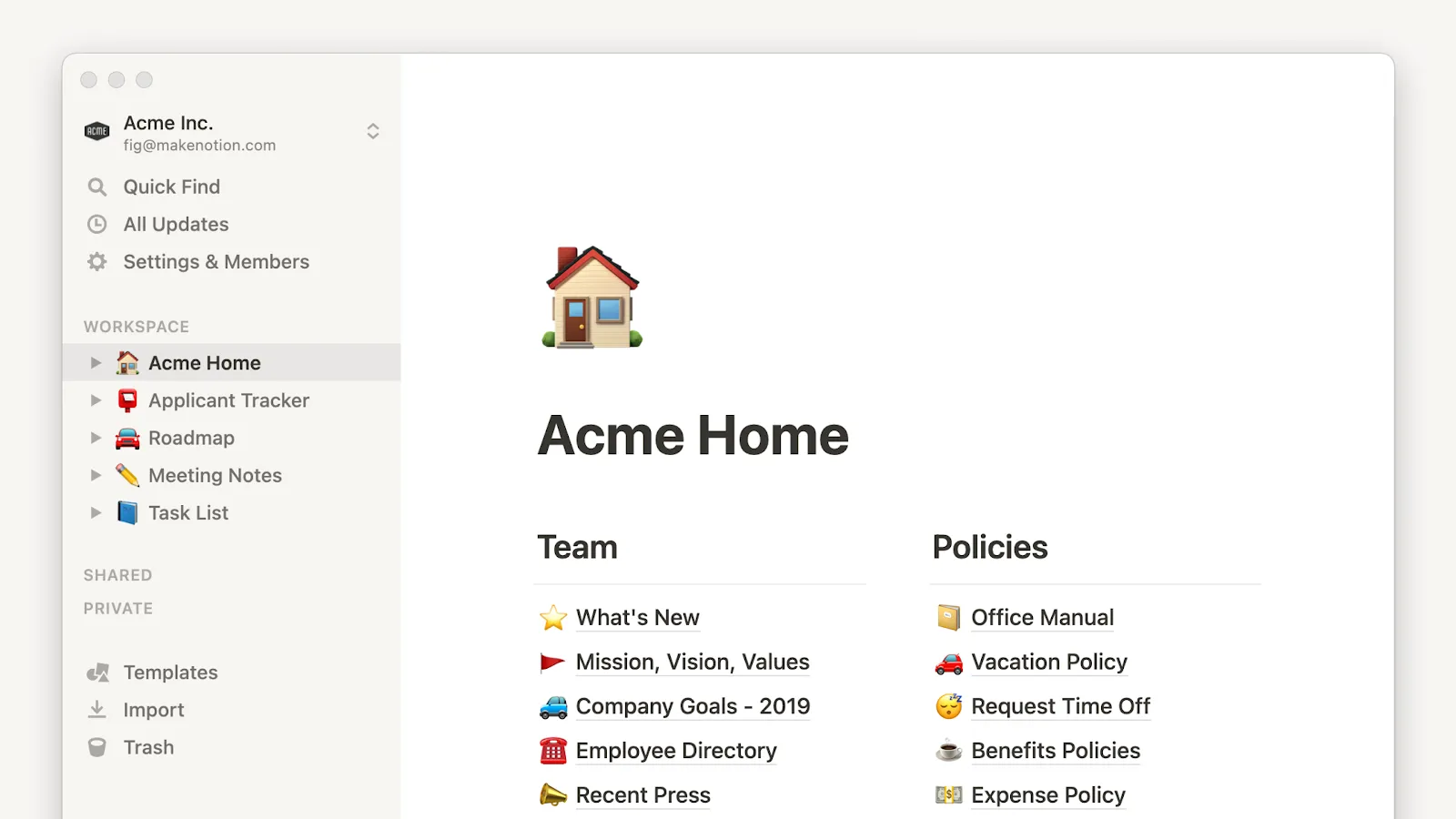 Alternativa ai documenti Google: Notion