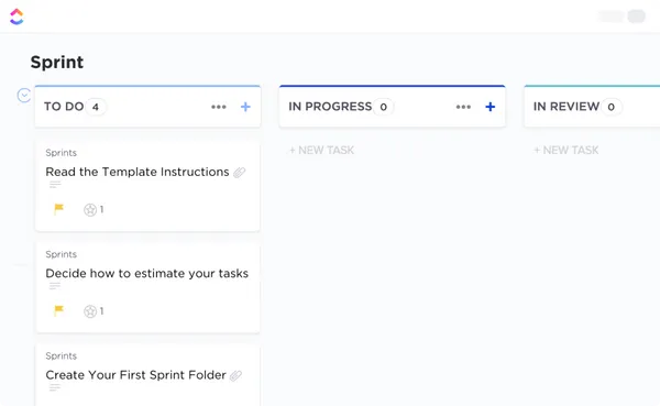 Modèle Sprint ClickUp