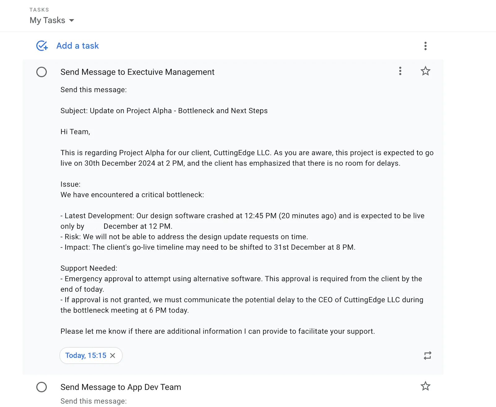 Rédaction de votre message Comment programmer des messages sur Google Chat