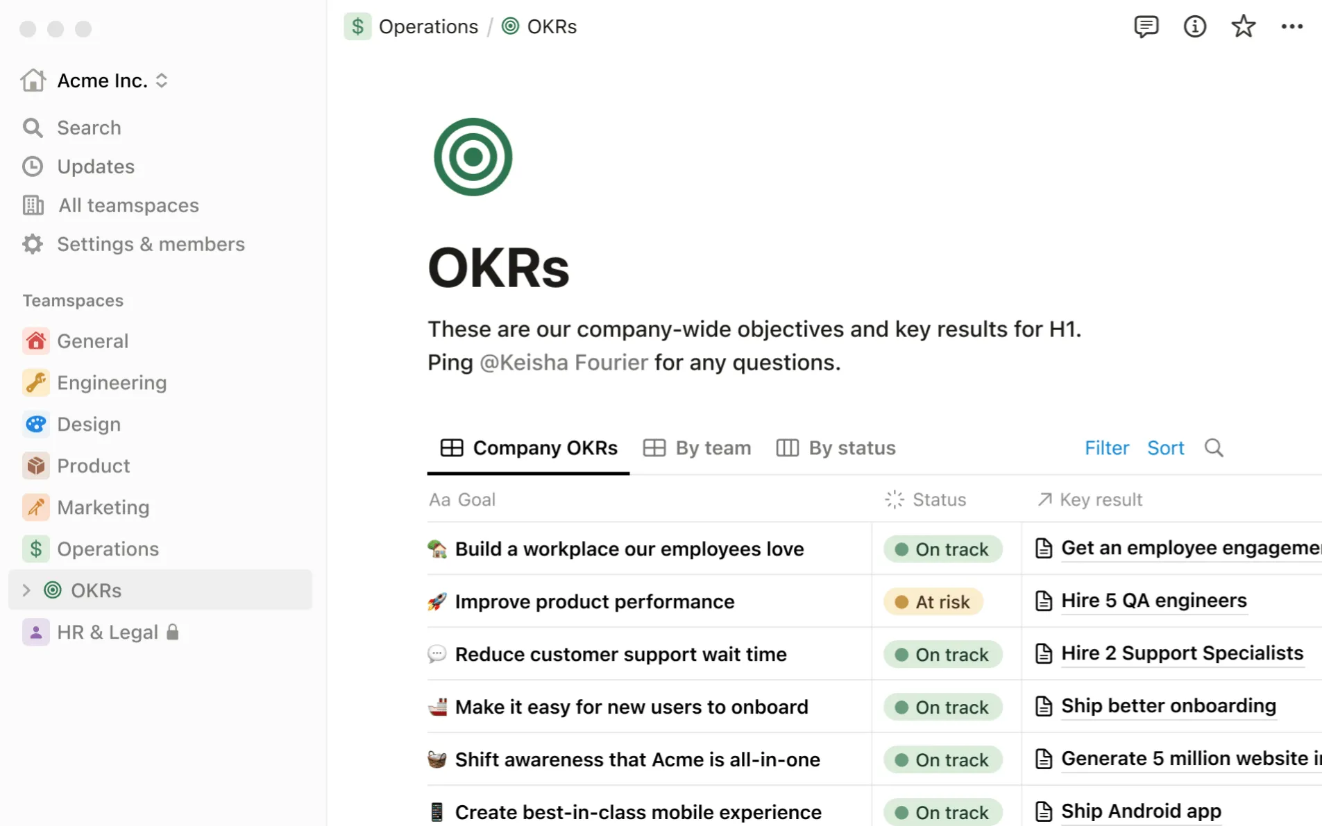 Uso de las funciones de gestión de tareas de Notion para gestionar los OKR