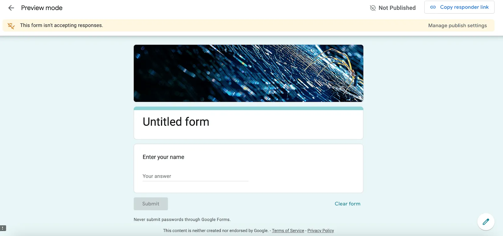 Formulário Google: como alterar a imagem do cabeçalho do Formulário Google