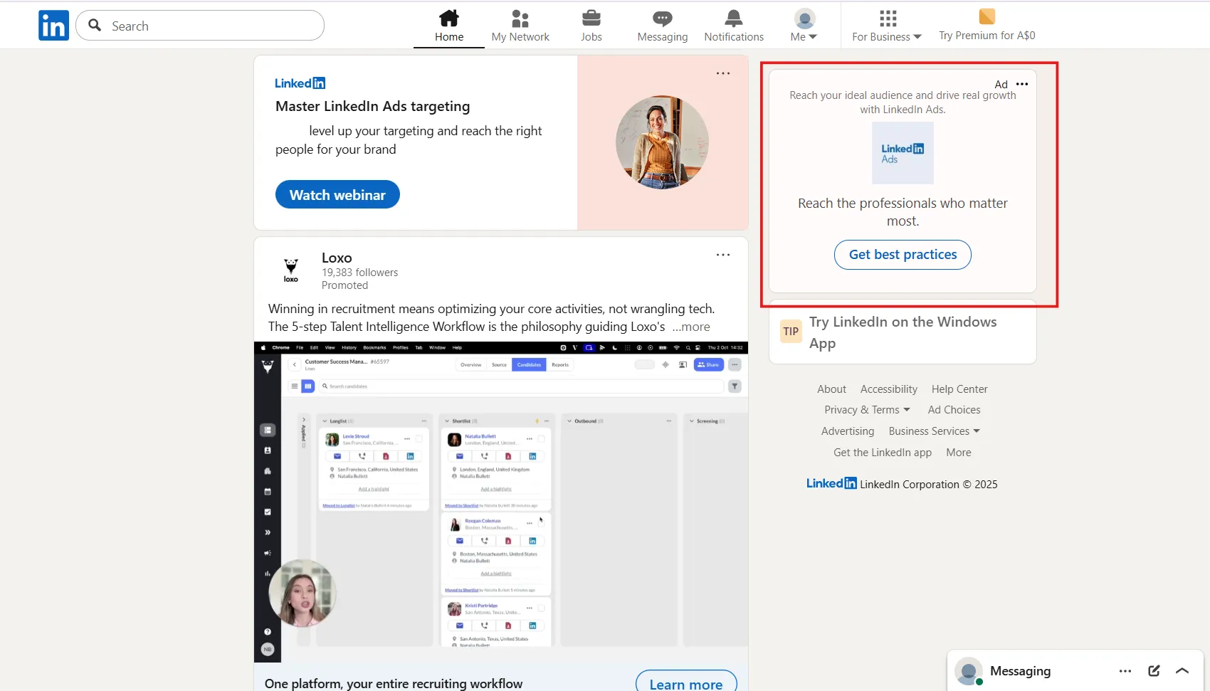 Annonces de texte et dynamiques sur LinkedIn