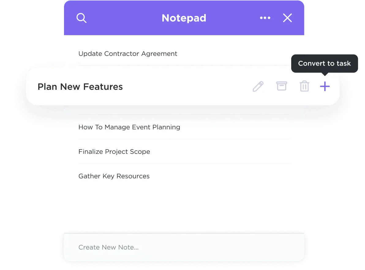 Bloc-notes ClickUp