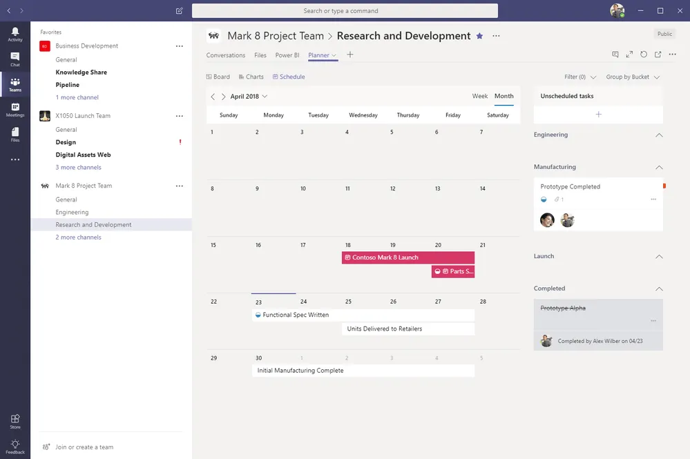Tích hợp lịch tính năng của Microsoft Teams