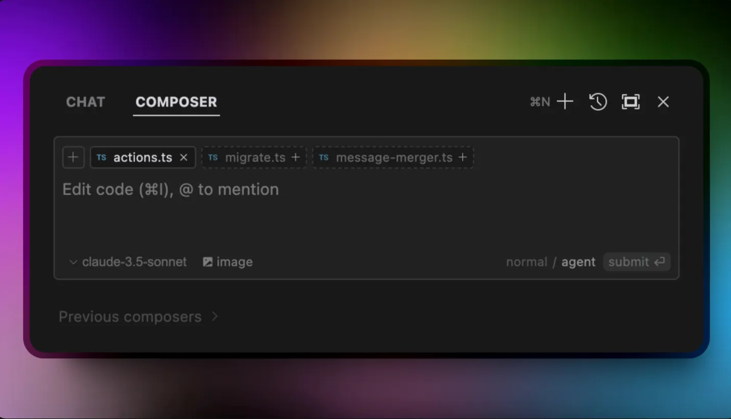 Generazione di codice su Cursor IA