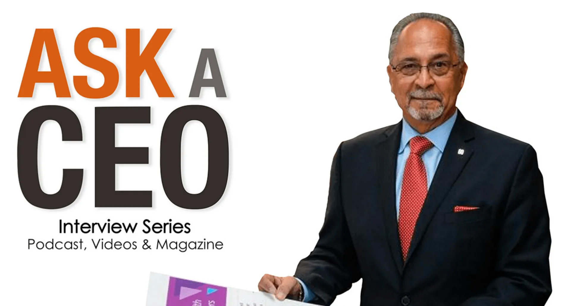 Poster zur Interviewreihe „Ask a CEO”