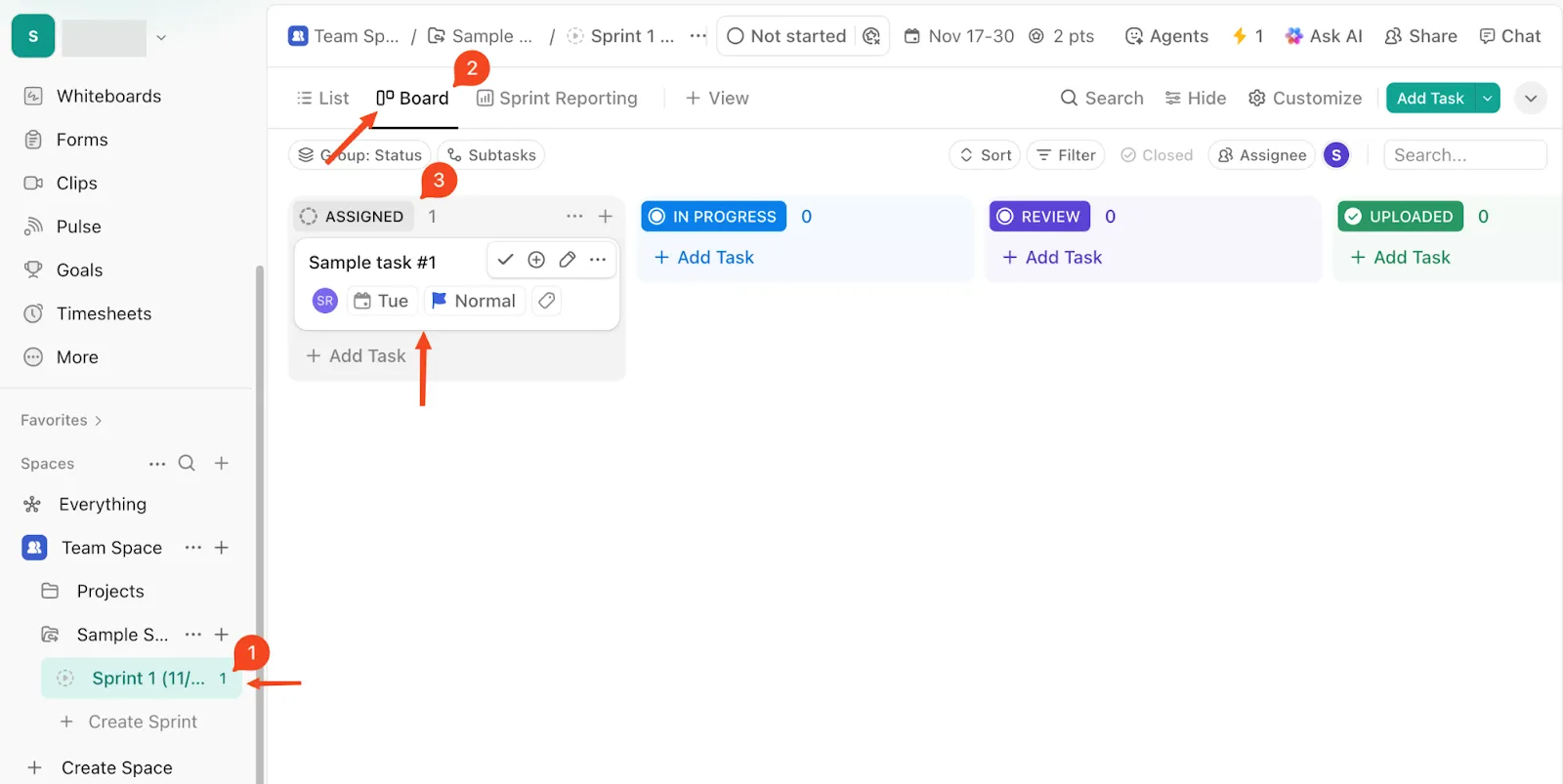 Trường Tùy chỉnh trong ClickUp
