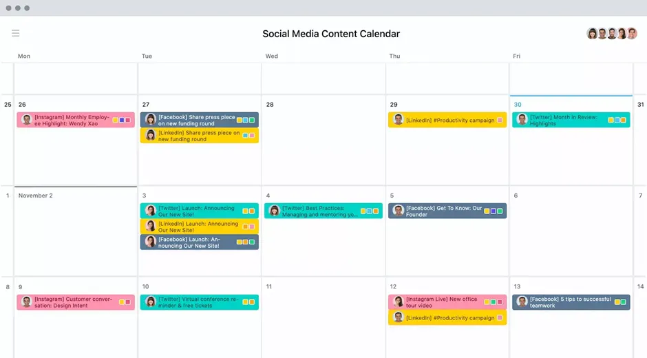 قوالب تقويم المحتوى المجانية من Asana لتخطيط وجدولة أكثر ذكاءً