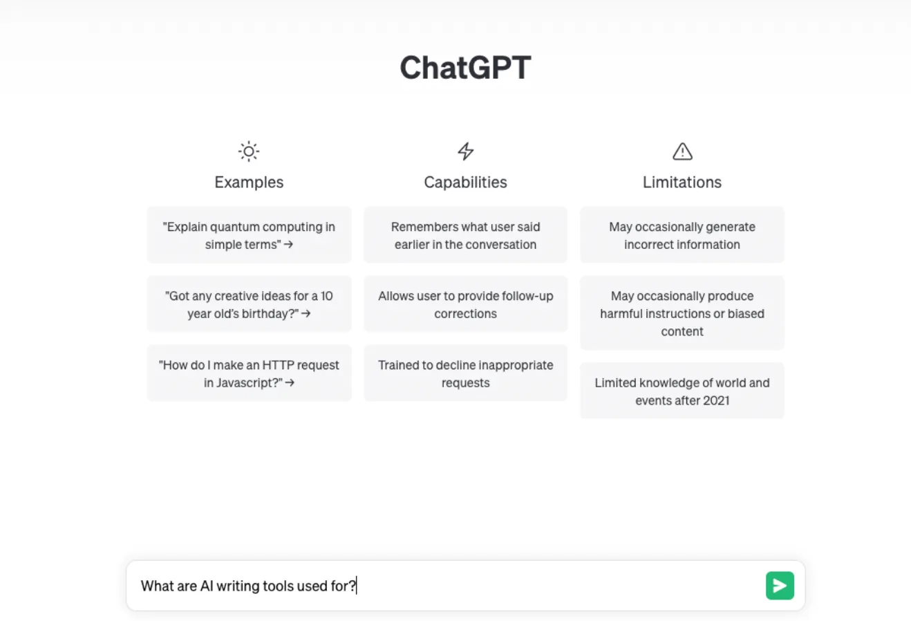 Interfaz ChatGPT