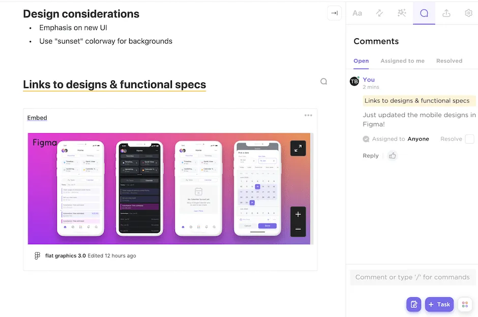 Cộng tác với các nhóm trong việc phát triển sản phẩm bằng Mẫu tài liệu tóm tắt sản phẩm ClickUp