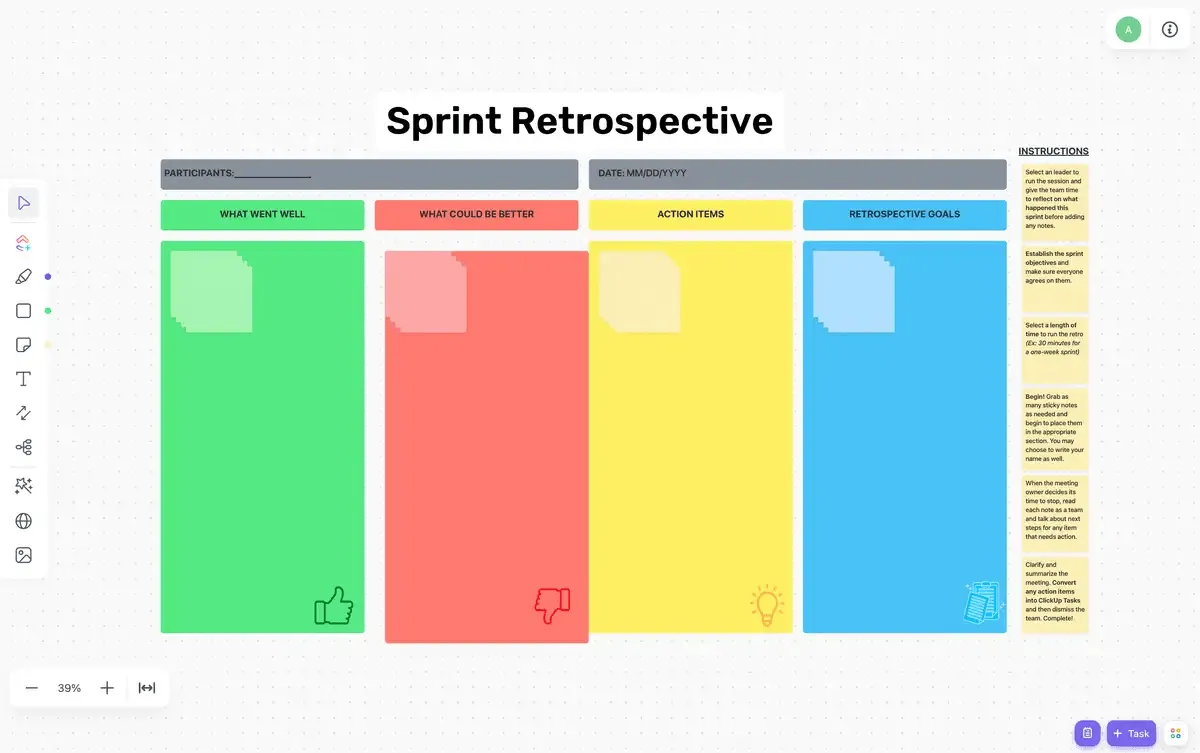 Modello retrospettivo ClickUp