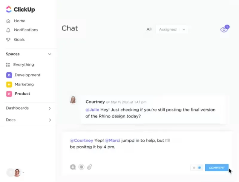 Trò chuyện ClickUp
