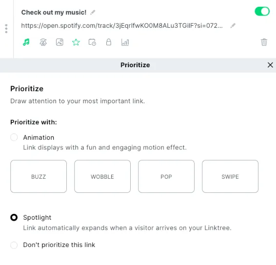 Linktree Priorisieren