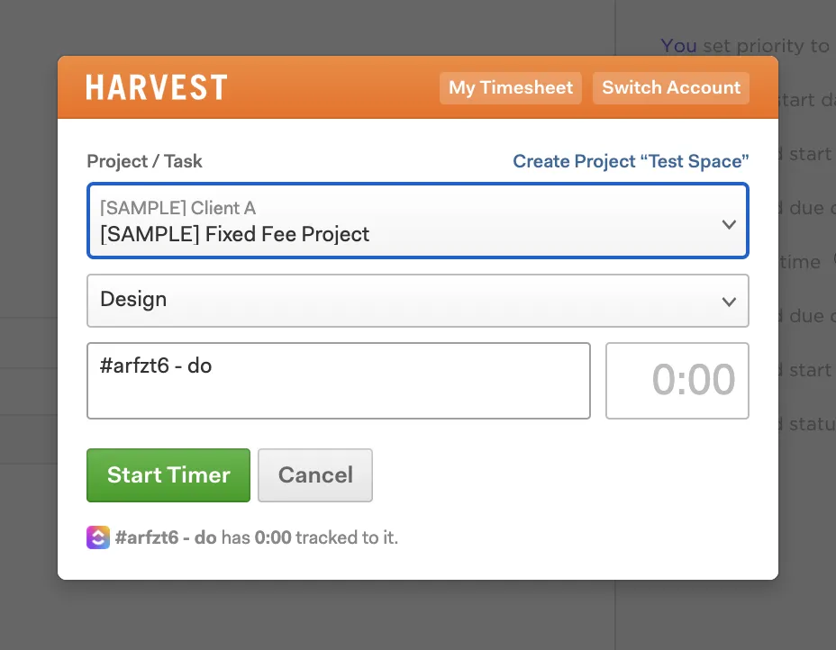 ClickUp Harvest連携機能を使って、ClickUpタスクの時間追跡を行いましょう