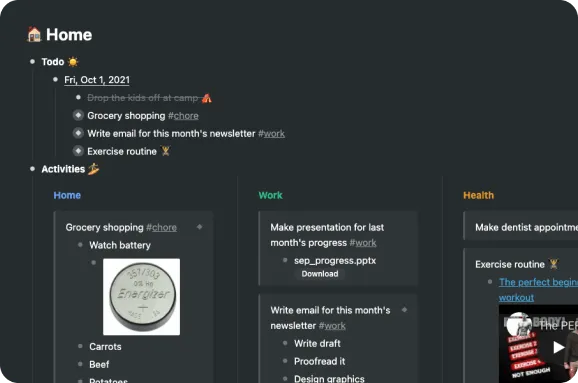 Aplicación minimalista de listas de tareas pendientes: Workflowy