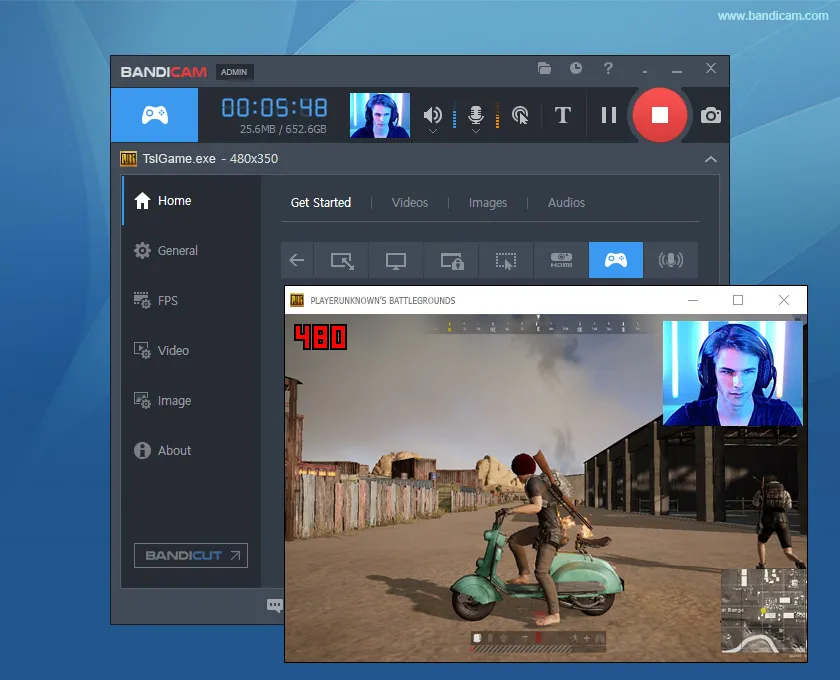 Bandicam: grabador de pantalla gratuito sin marcas de agua.