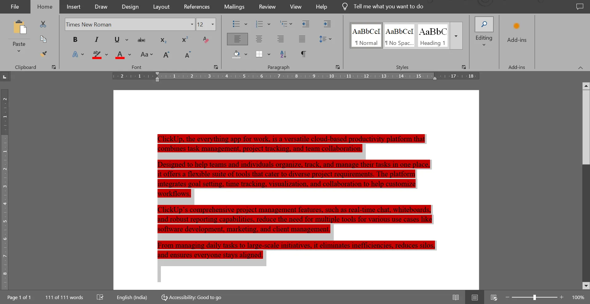 Klikněte na Ctrl + A pro výběr celého textu: Jak zvýrazňovat v aplikaci Word