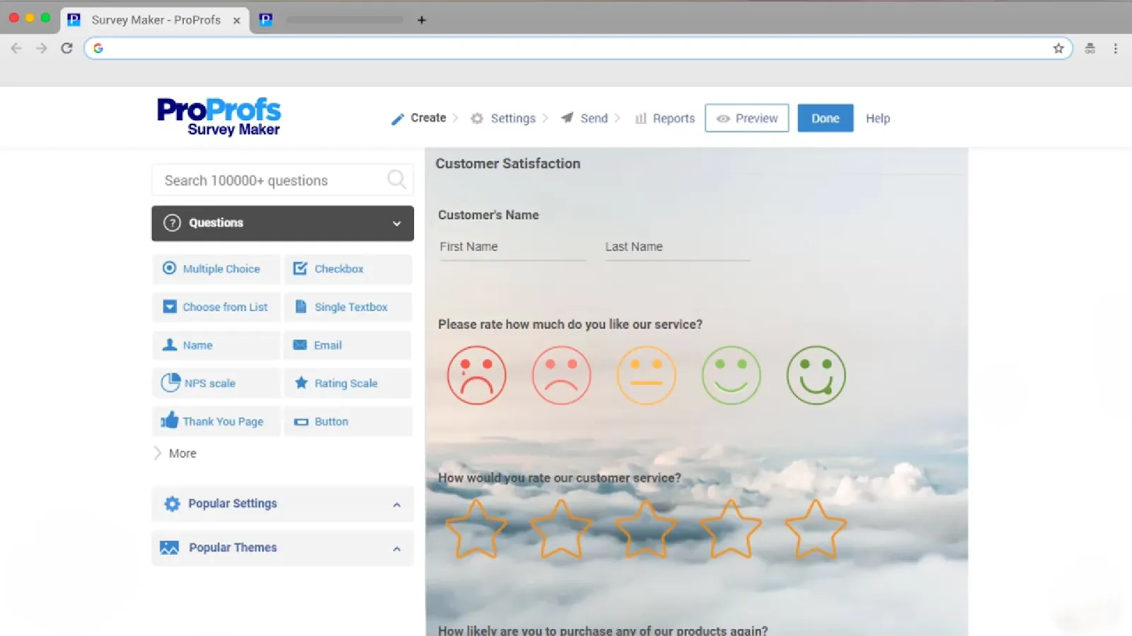 Alternatives à Jotform : ProProfs Survey Maker