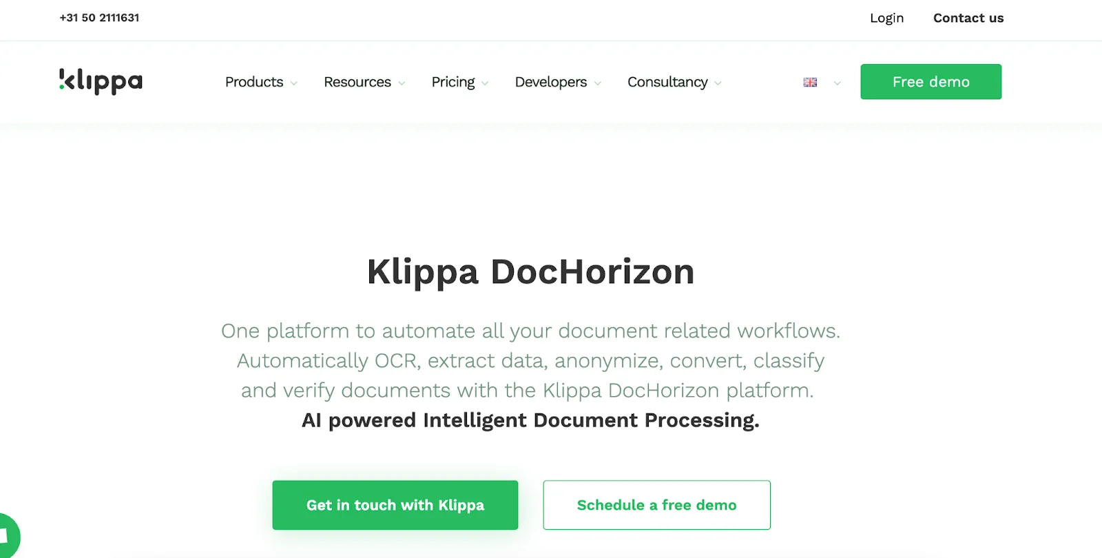 Klippa DocHorizon Bảng điều khiển