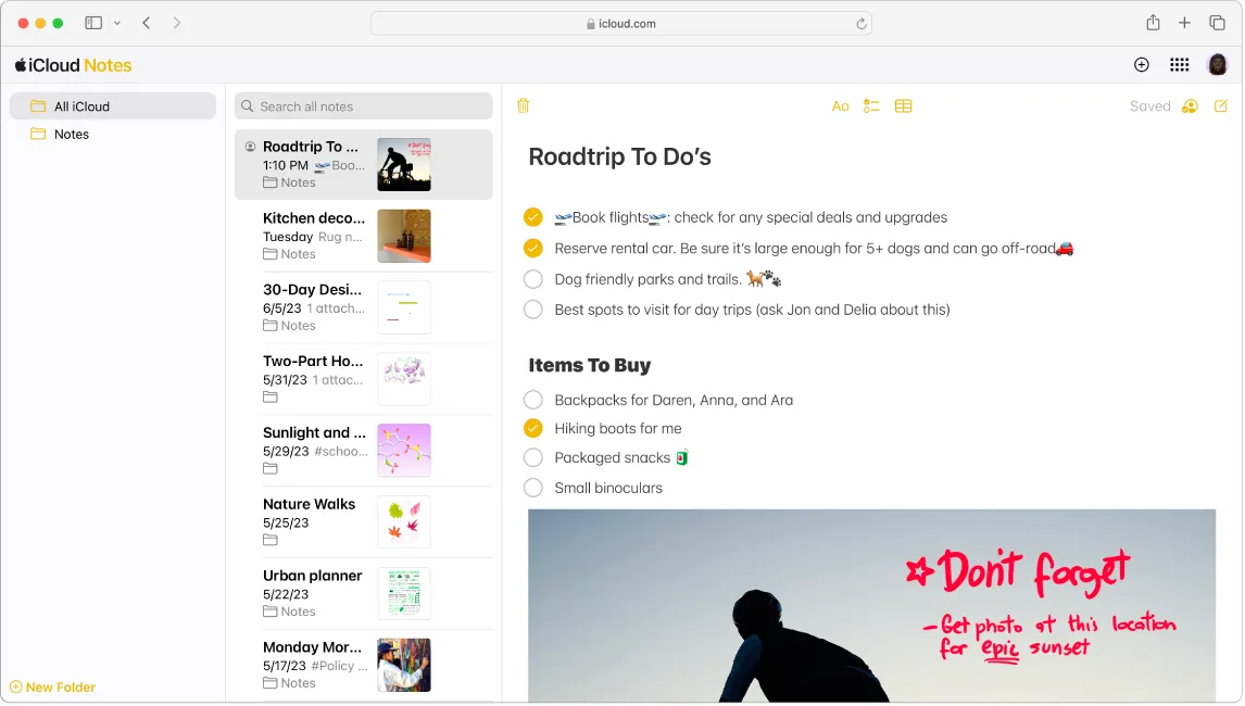 Apple Notes: alternativa a Samsung Notes