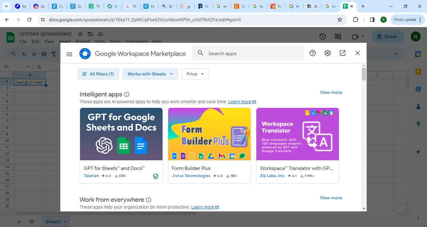 Sử dụng Google Trang tính Quảng cáo trên
