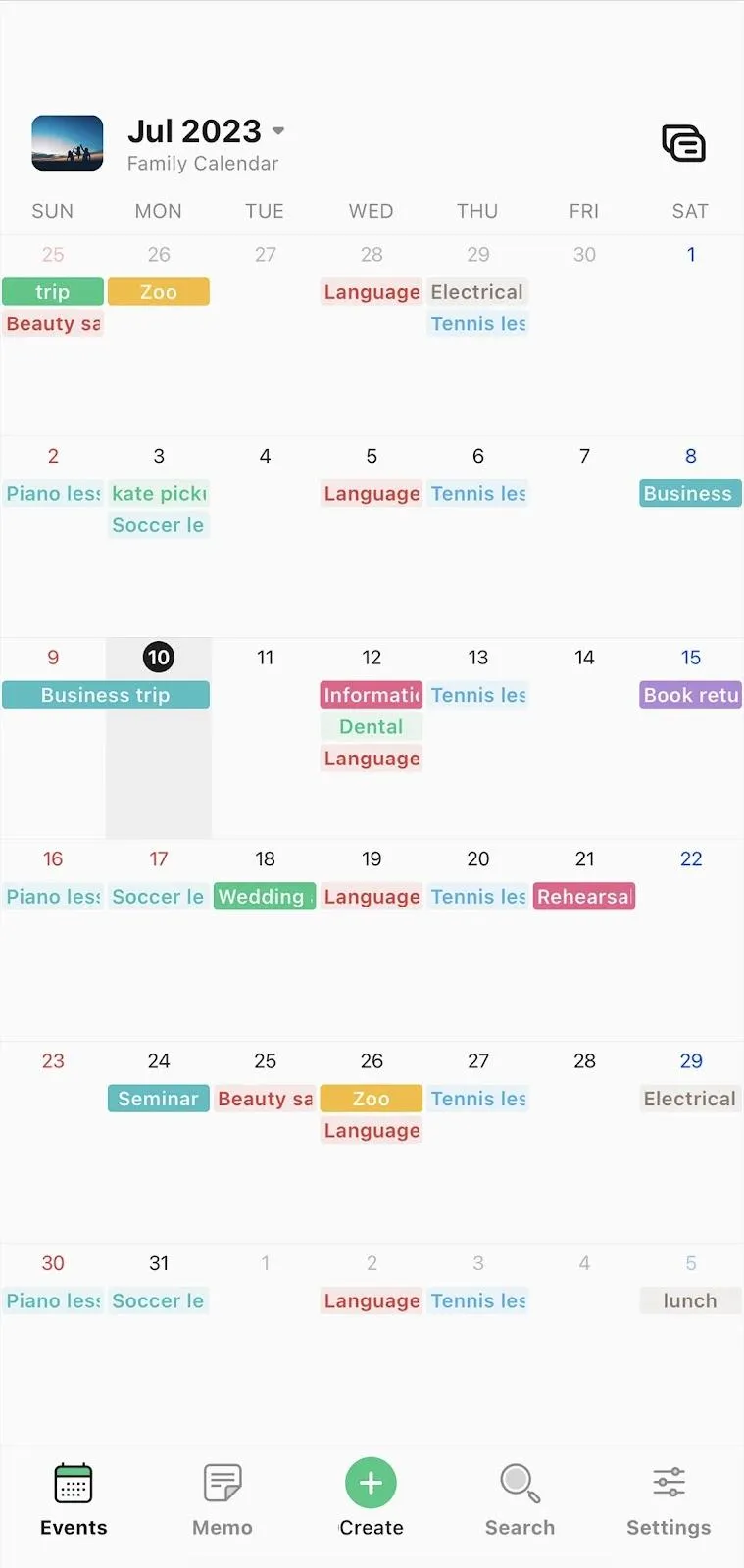 Offizielle Website von TimeTree: Durchführen der Synchronisierung aller Kalender für Hausarbeiten und feste Termine.