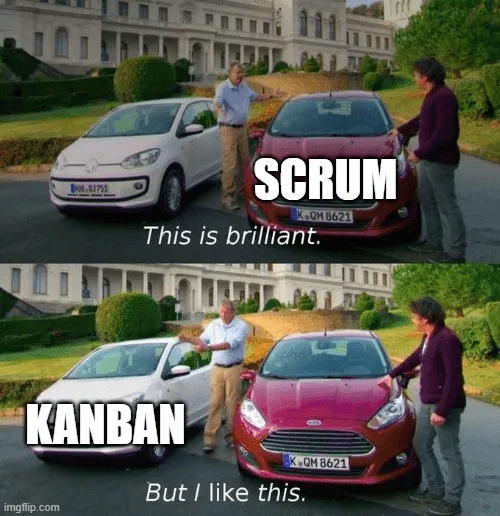 Scrum vs. Kanban mém