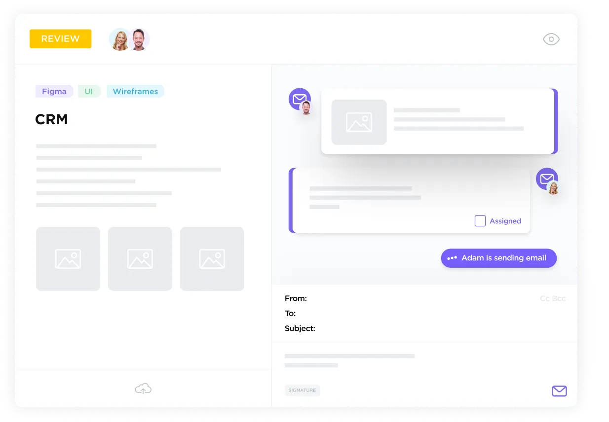 Tính năng email của ClickUp