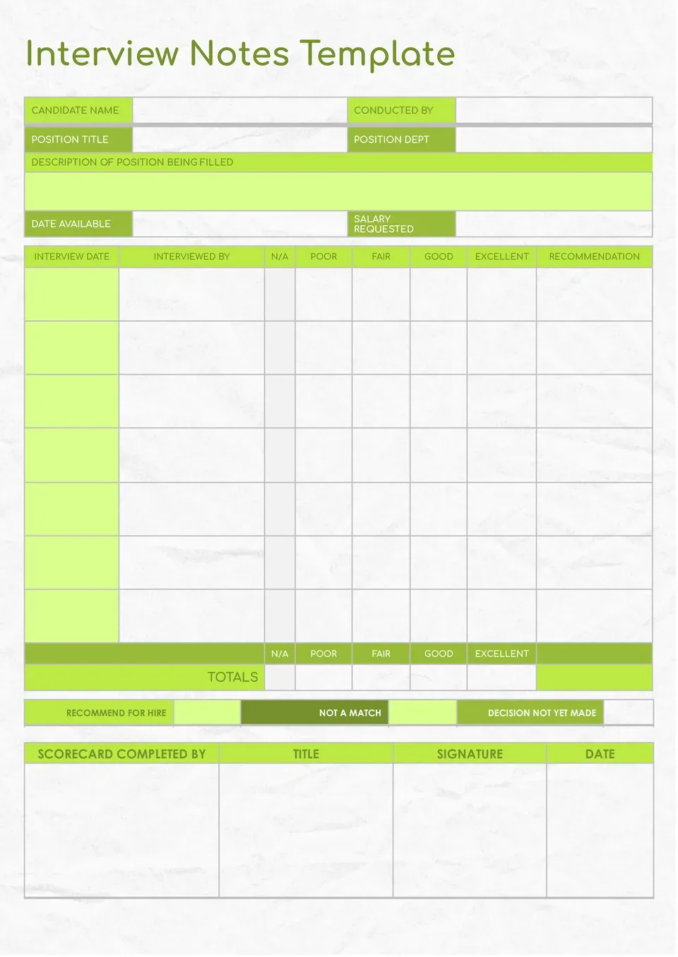 Template Catatan Wawancara oleh DocsandSlides