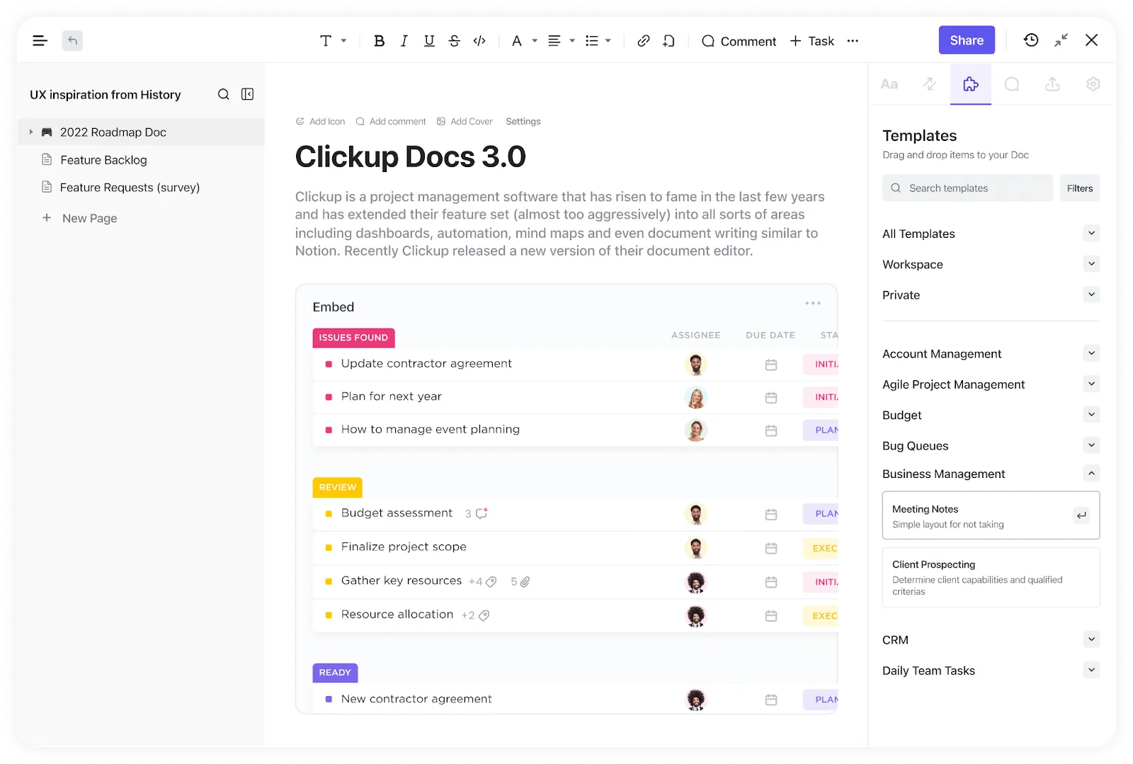 ClickUp para criação simplificada de conteúdo de IA