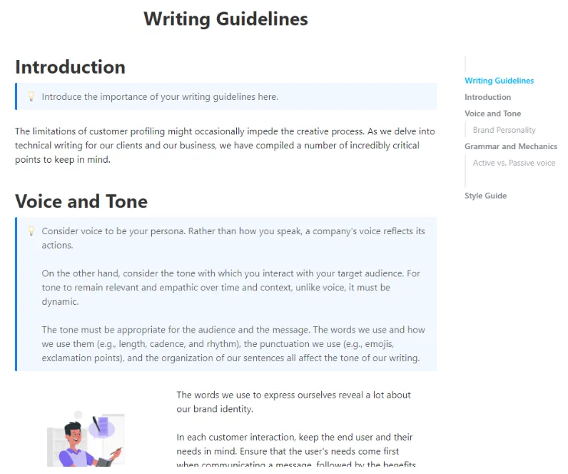 Modèle de directives de rédaction ClickUp ; Modèle de plan de dissertation