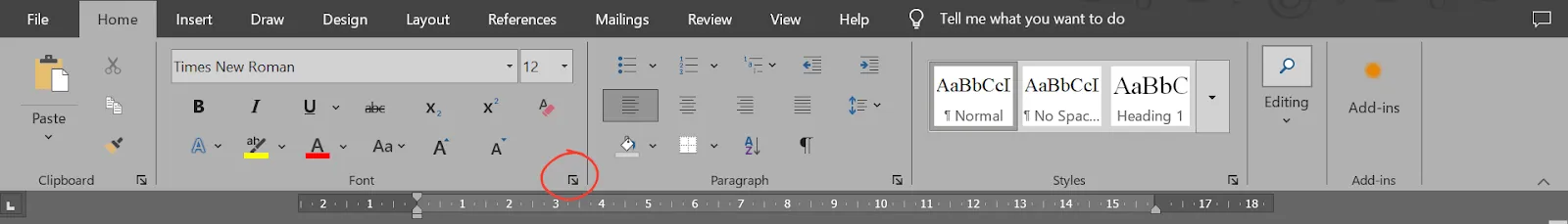 เปิดกล่องโต้ตอบตัวอักษร: ตัวอักษรยกใน Word
