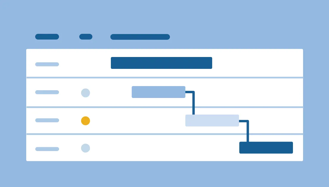 جدول البناء باستخدام قالب Gantt من Smartsheet؛ قوالب البناء من Smartsheet