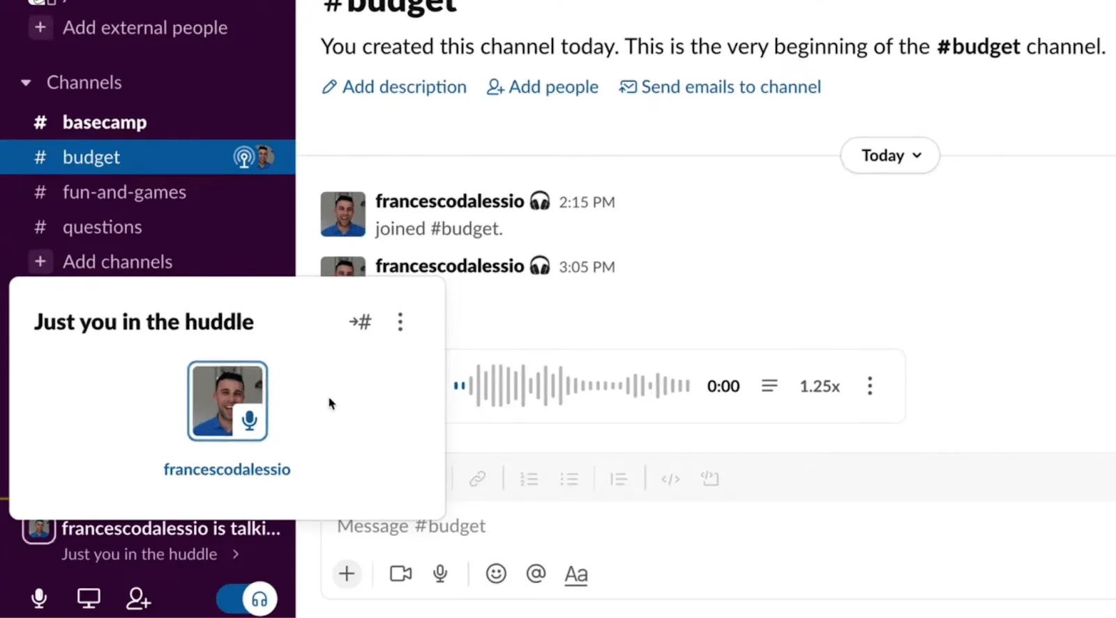 Slack riunioni giornaliere: chiamate vocali e videochiamate semplificate