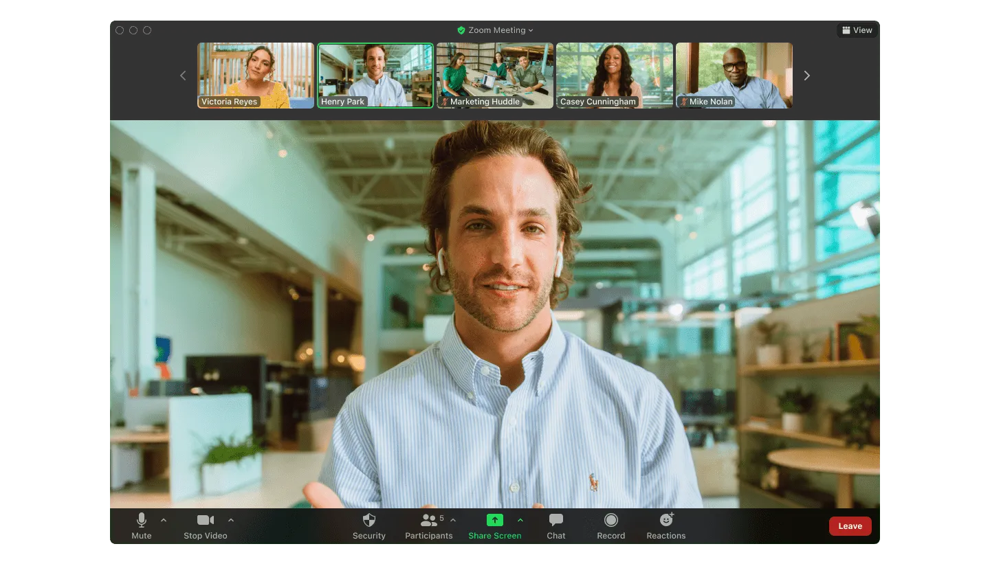 Zoom meeting interface