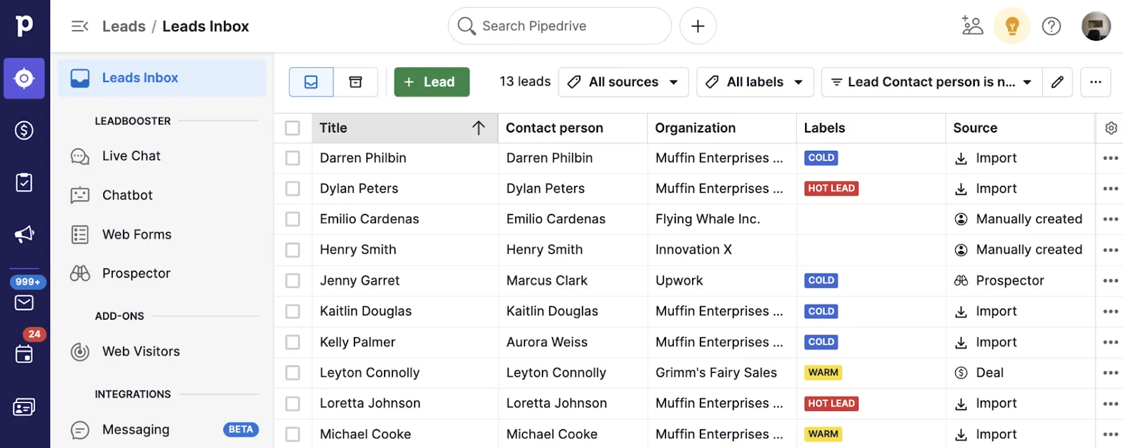 Ferramentas de gerenciamento do funil de vendas: Pipedrive