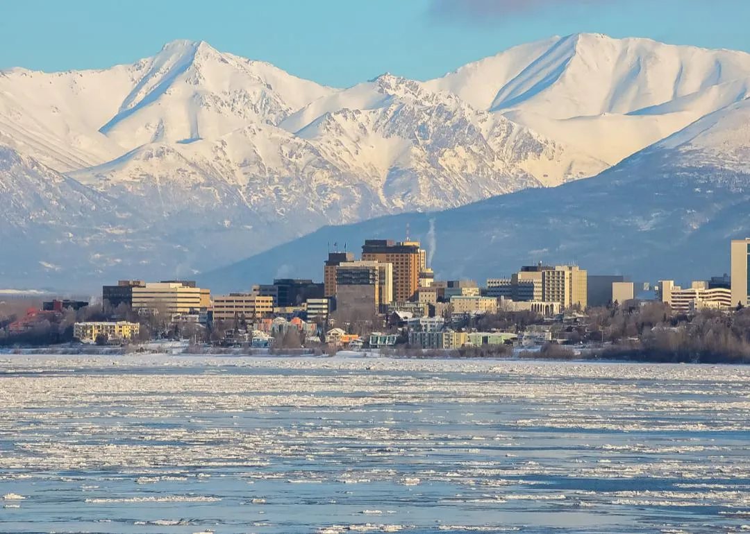 Horizon d'Anchorage en hiver.