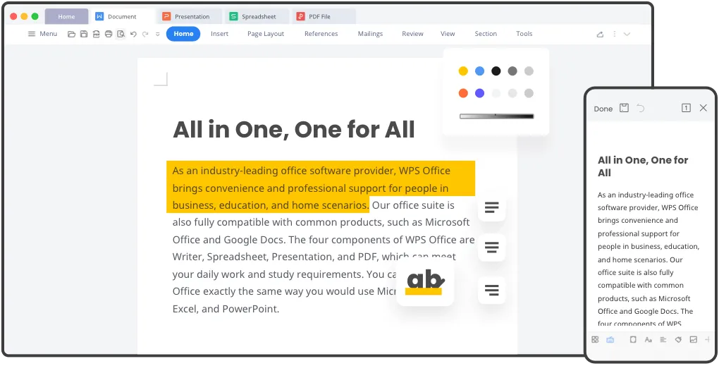 WPS Office Textverarbeitungsprogramm