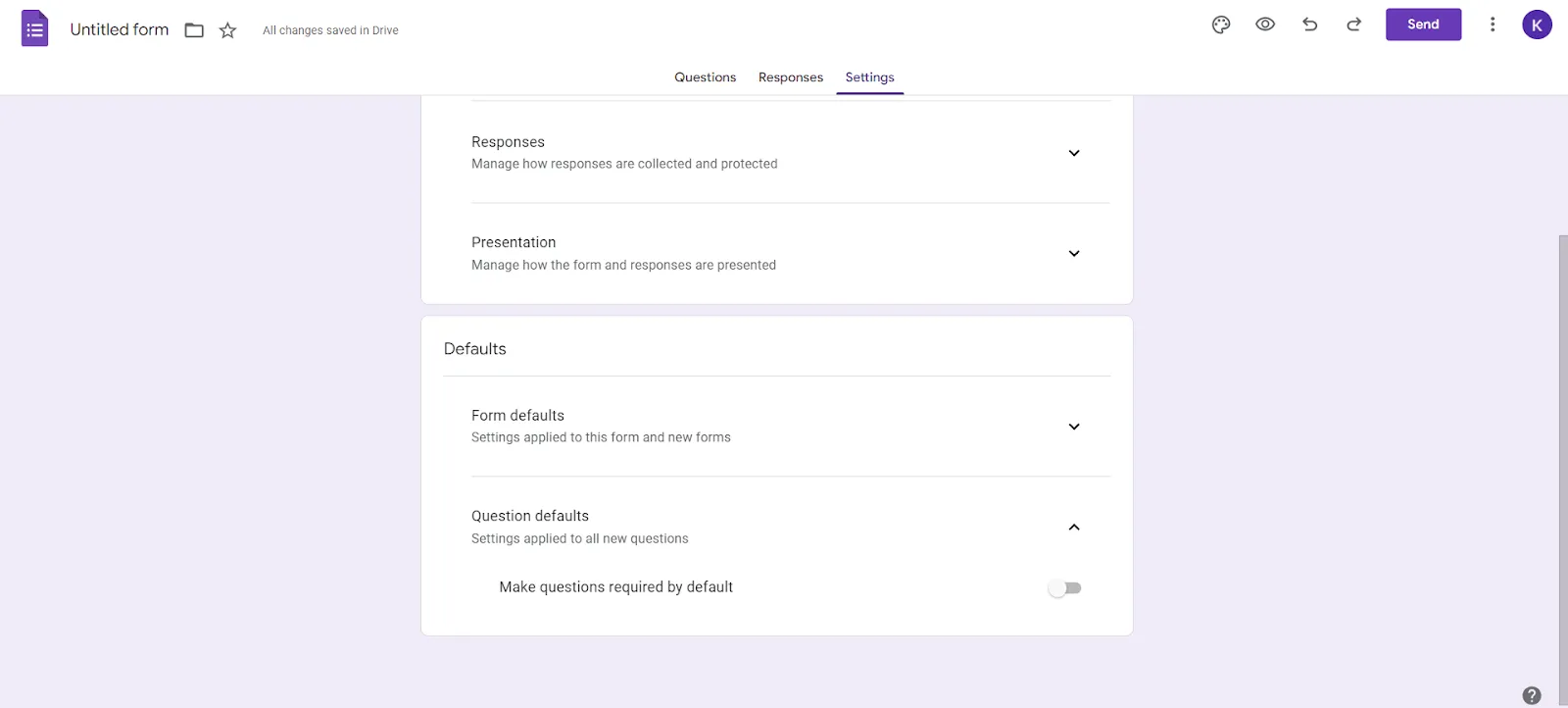 Google Forms Câu hỏi bắt buộc
