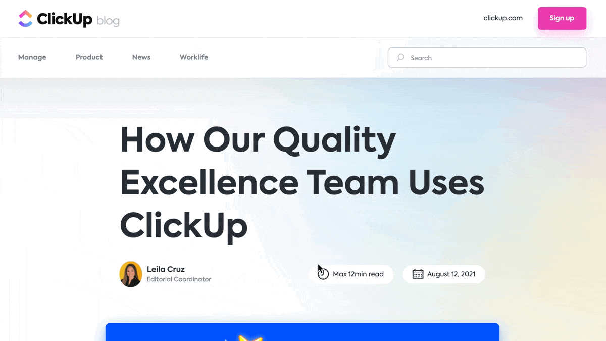 كيف تستخدم فرق ClickUp مدونة ClickUp