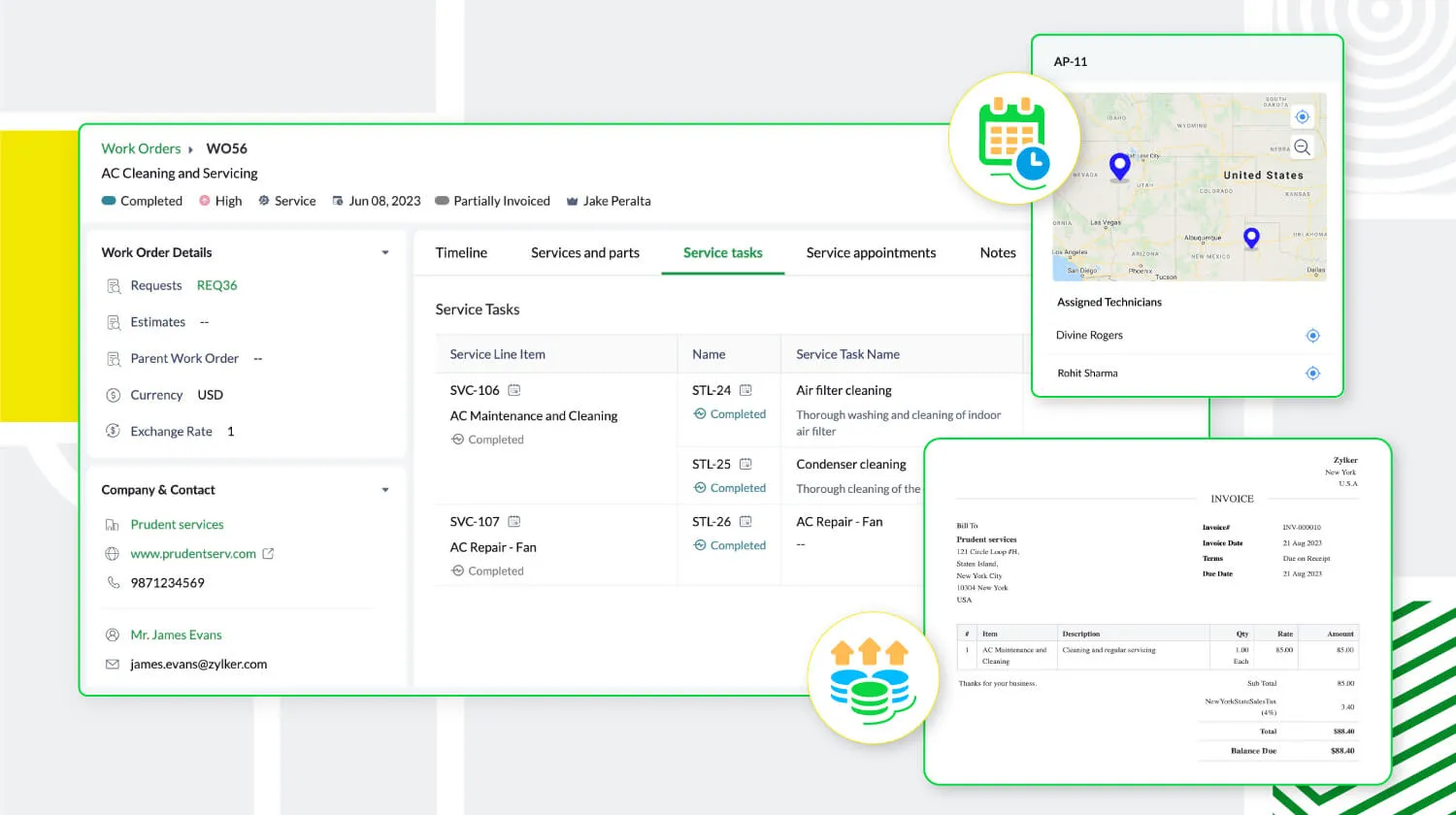 Zoho para pequenas empresas e equipes de serviço de campo em crescimento