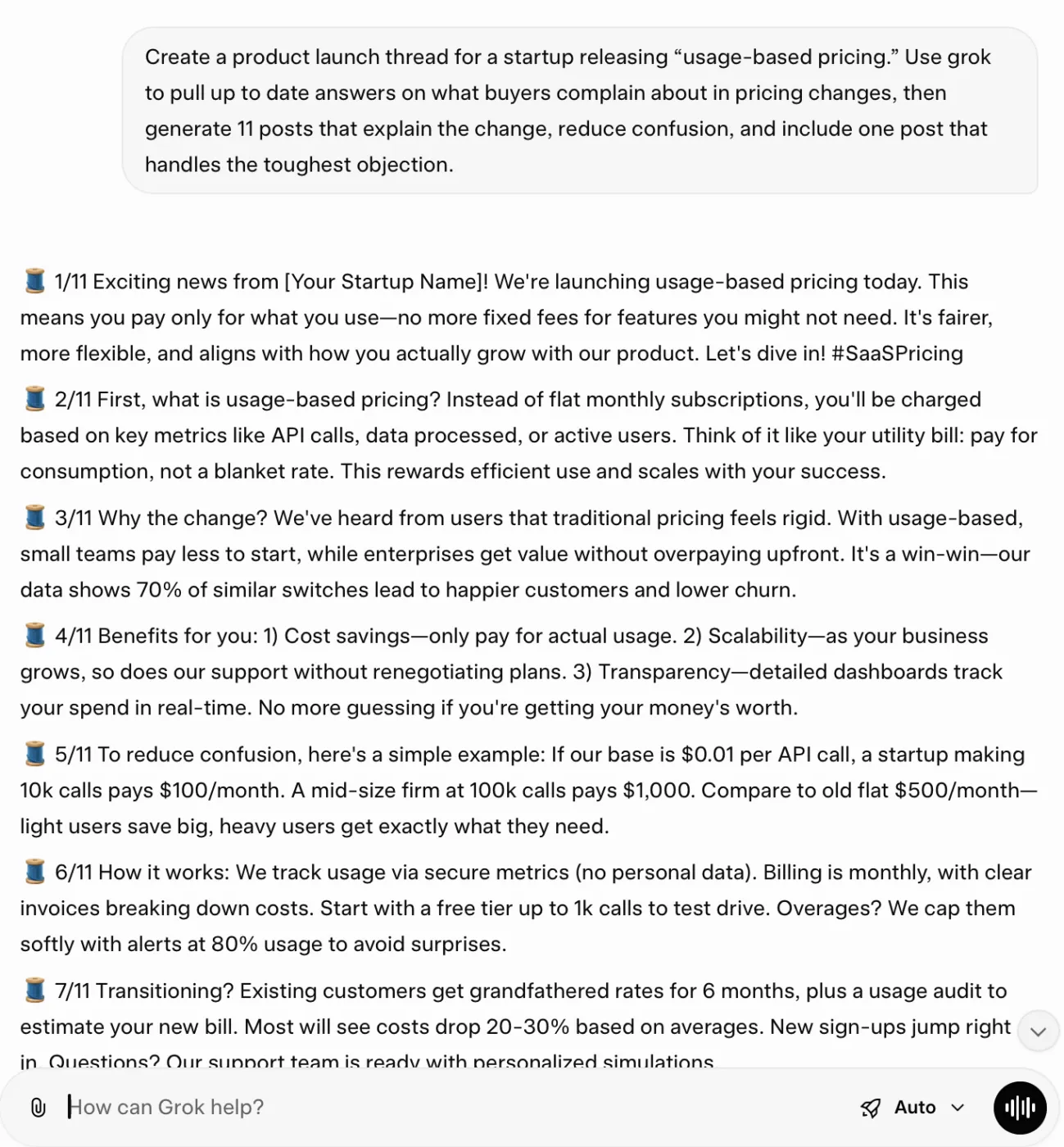 Grok을 활용한 스레드 생성 방법 - 제품 출시 스레드 생성하기