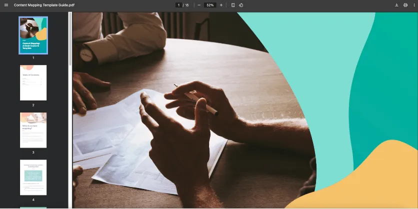 เทมเพลตการแมปเนื้อหา PDF โดย HubSpot