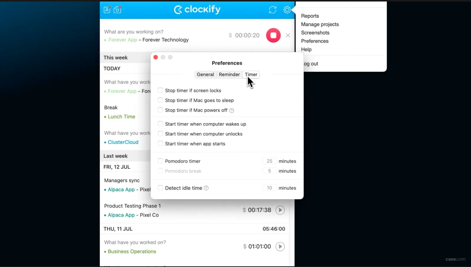 Zeitmanagement-Apps: Clockify