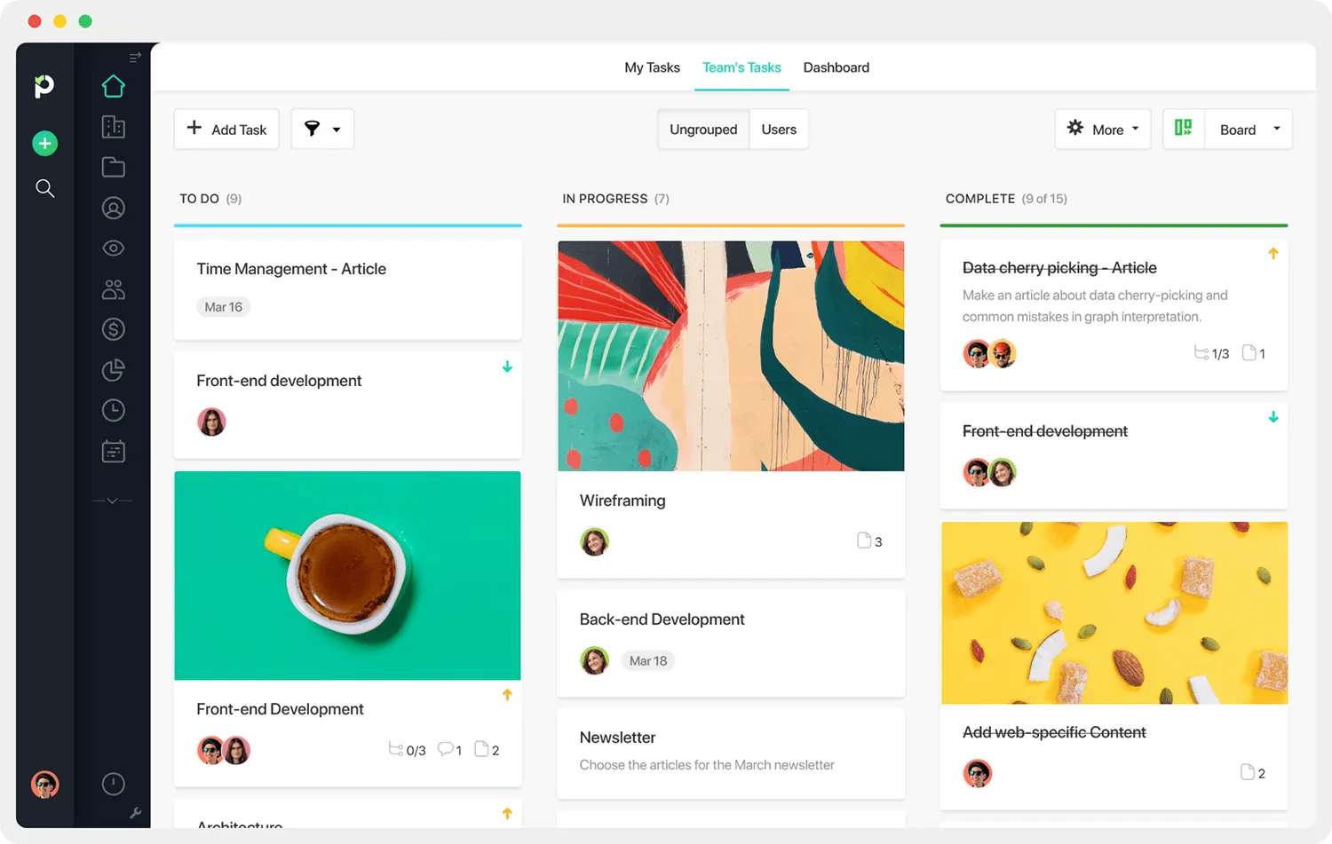 Bảng kanban ứng dụng Paymo