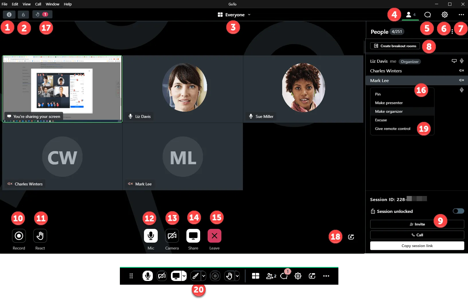 GoTo Meeting nell'app GoTo