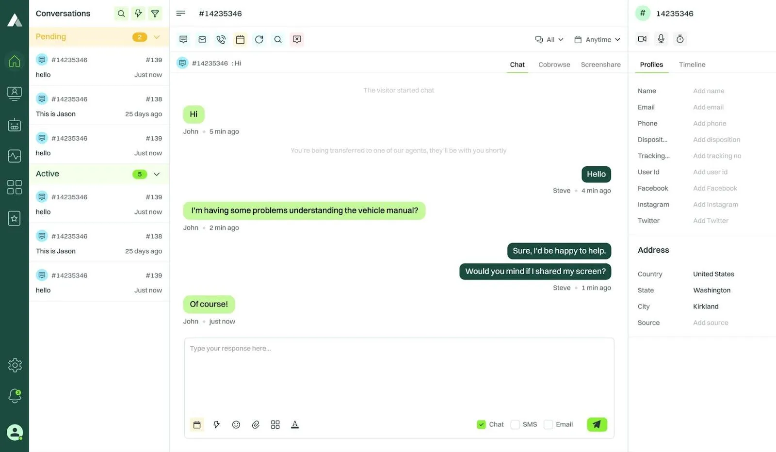 Acquista per il supporto clienti con chat video